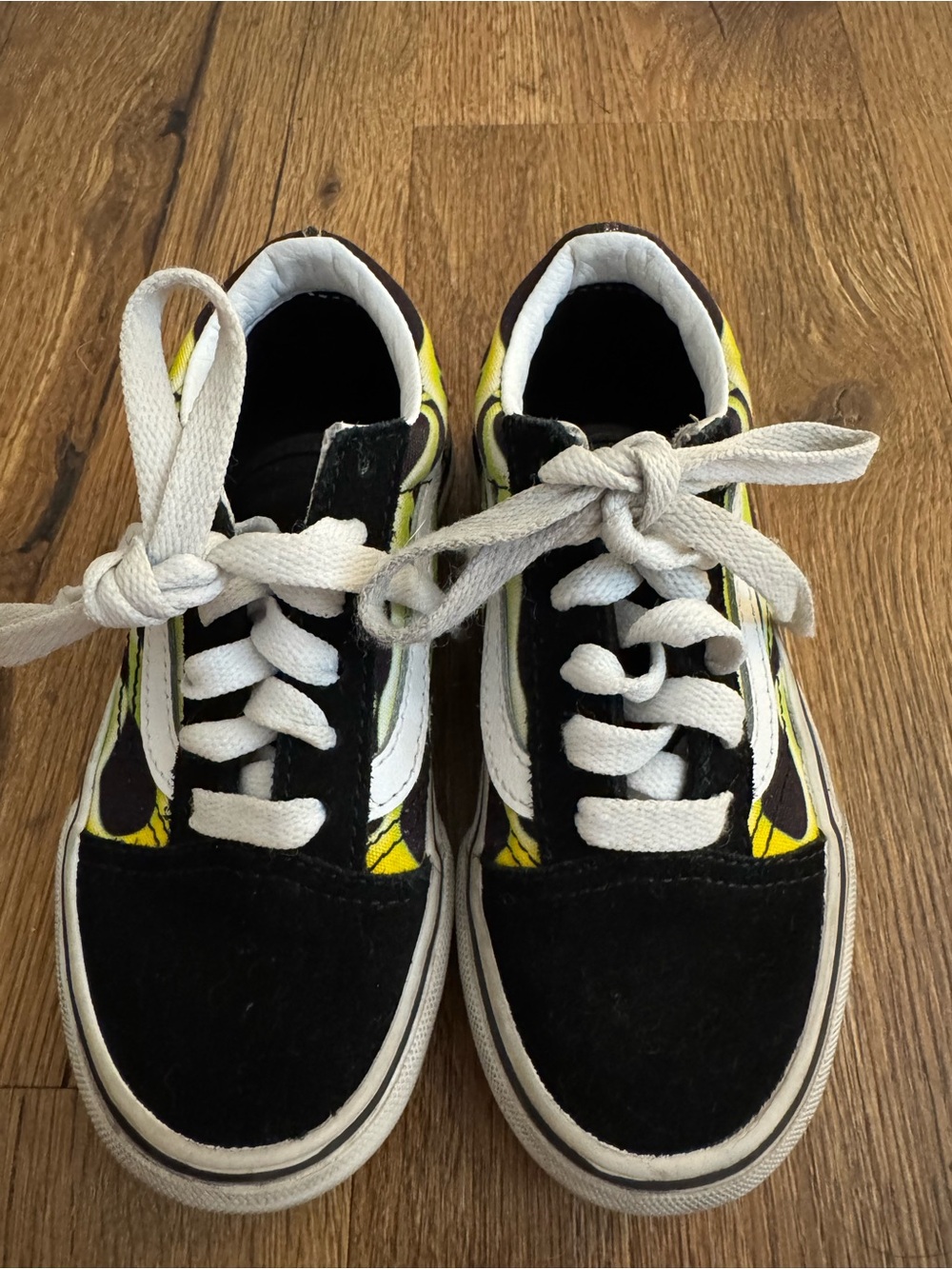 Vans Kids Black, White and Yellow Low-Top Sneakers